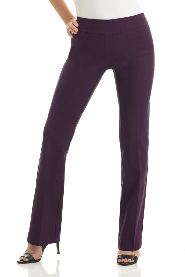 rekucci Pull-on bootcut work pants deep-plum
