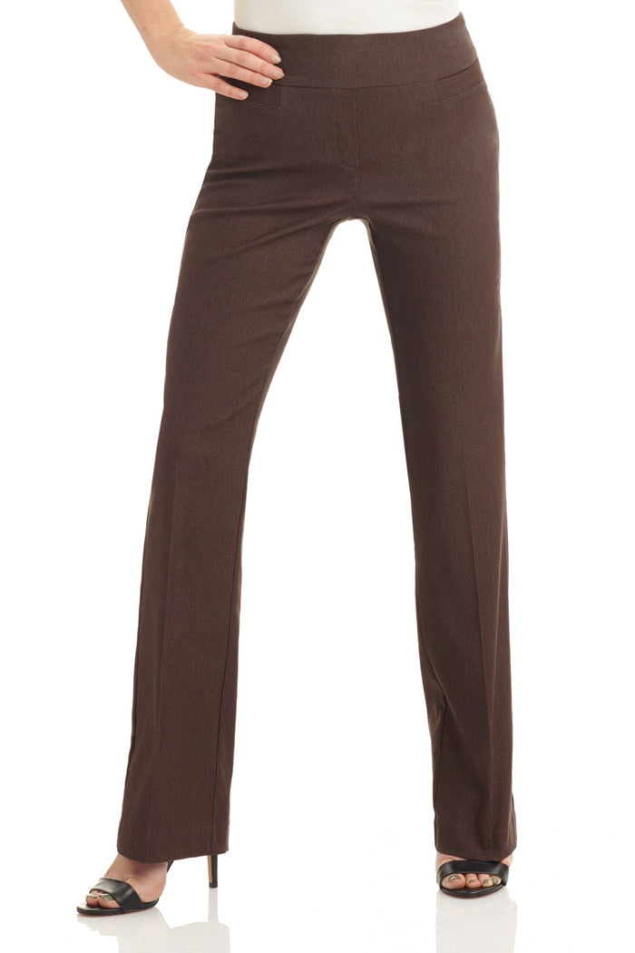 Rekucci Pull-on Bootcut Work Pants Heather-brown