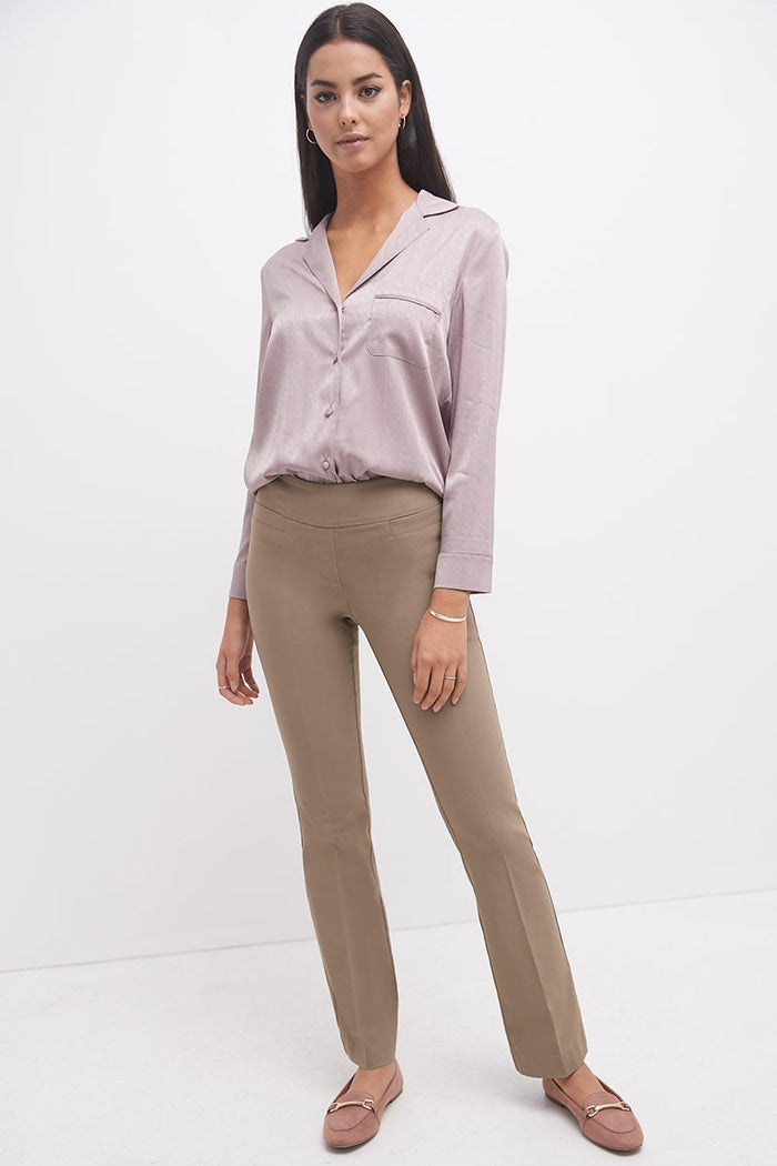 Rekucci Pull-on Bootcut Work Pants Oatmeal