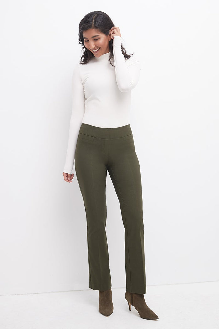 Rekucci Pull-on Bootcut Work Pants Olive