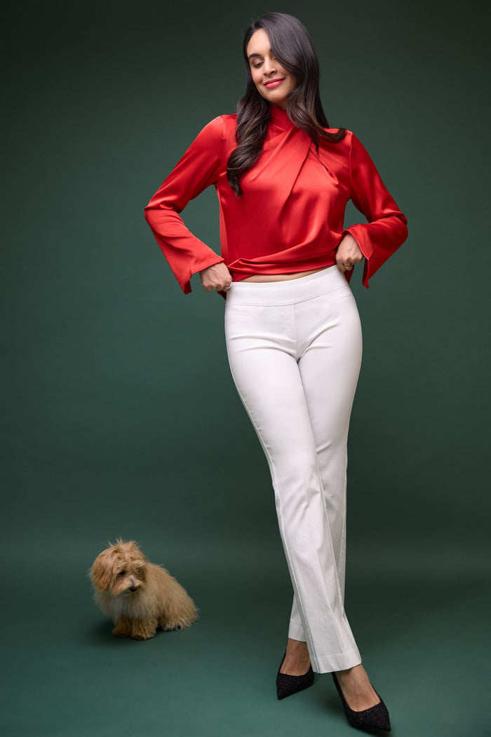 Rekucci Pull-on Bootcut Work Pants White