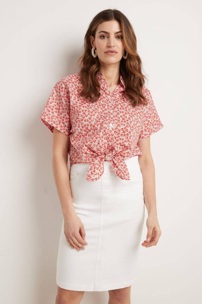 Rekucci Pull-on Denim Skirt With 5 Pockets White