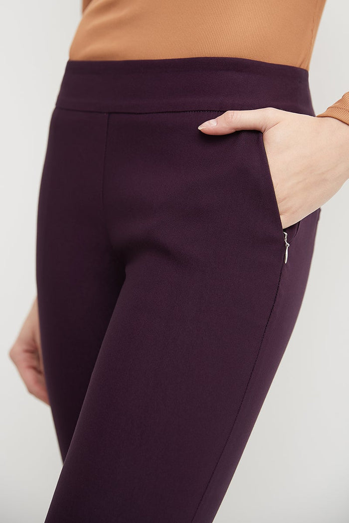 Rekucci Pull-on Skinny Pants Deep-plum