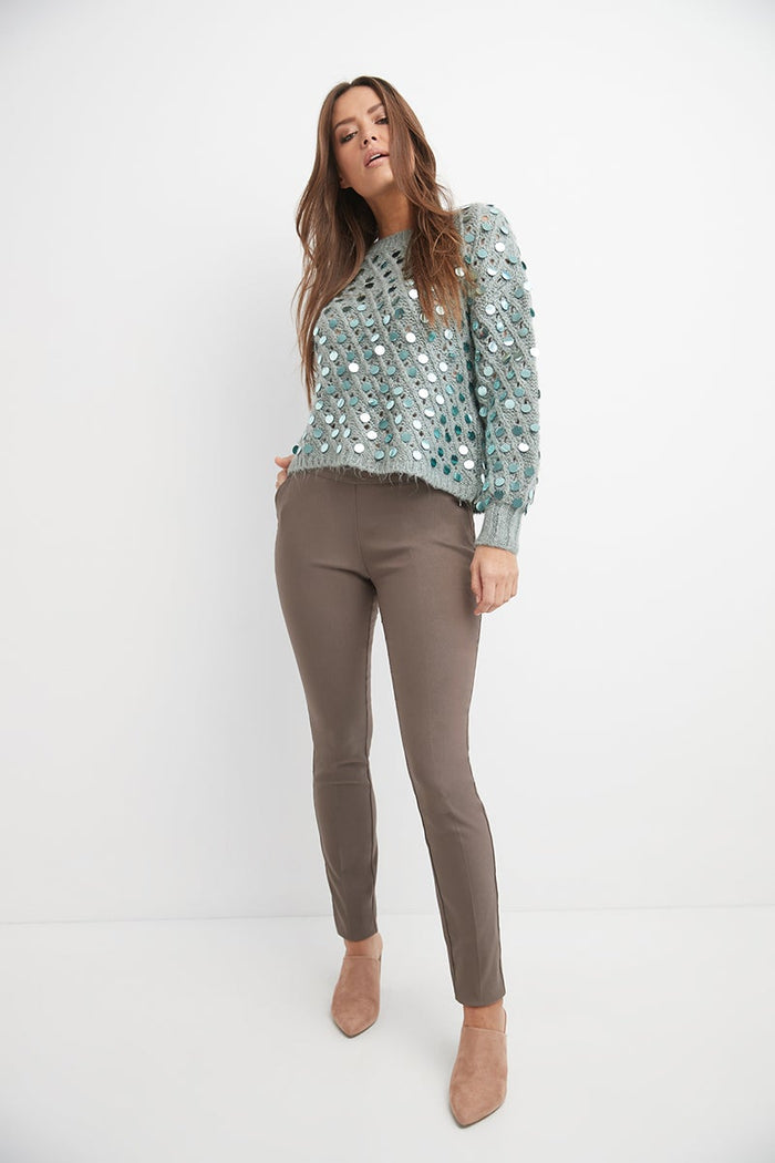 Rekucci Pull-on Skinny Pants Mocha