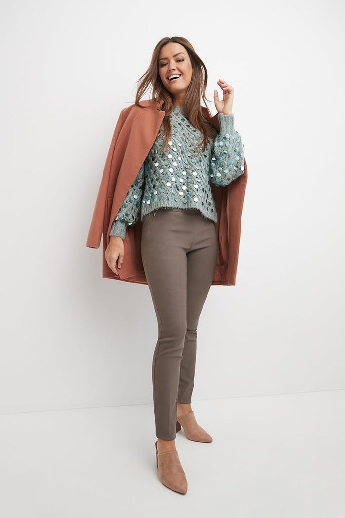 rekucci Pull-on skinny pants mocha