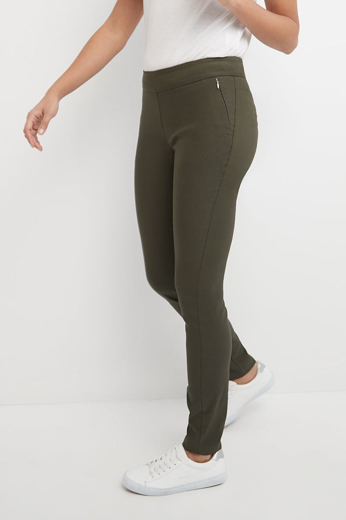 Rekucci Pull-on Skinny Pants Olive