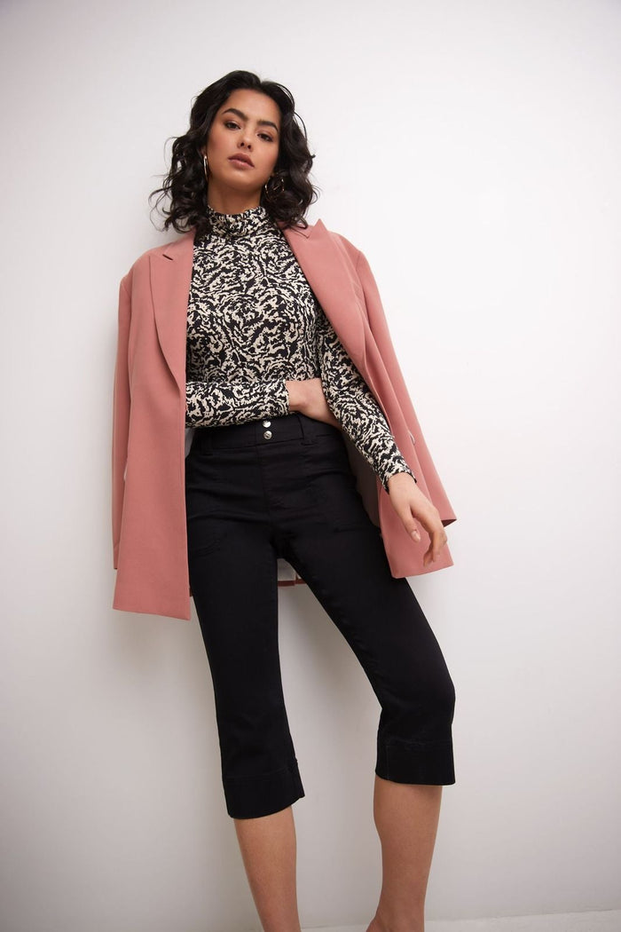 Rekucci Rekucci Women's Easy Fit Jean Capri Black