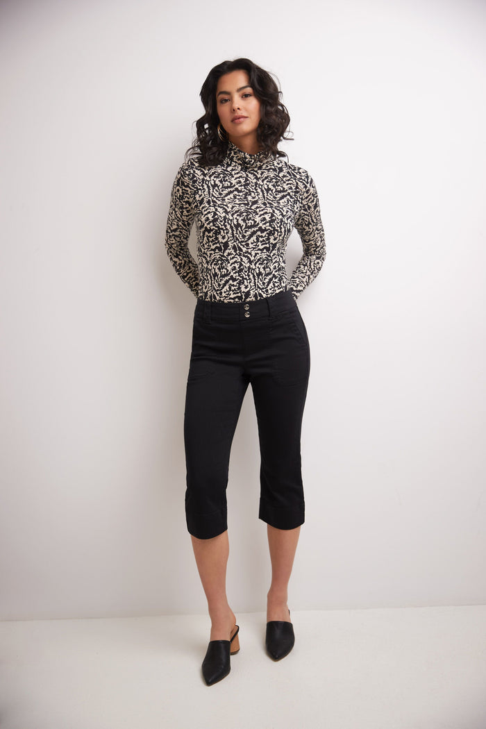 Rekucci Rekucci Women's Easy Fit Jean Capri Black