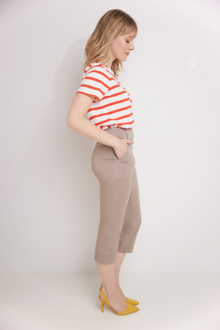 Rekucci Rekucci Women's Easy Fit Jean Capri Khaki