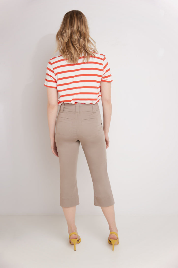 Rekucci Rekucci Women's Easy Fit Jean Capri Khaki