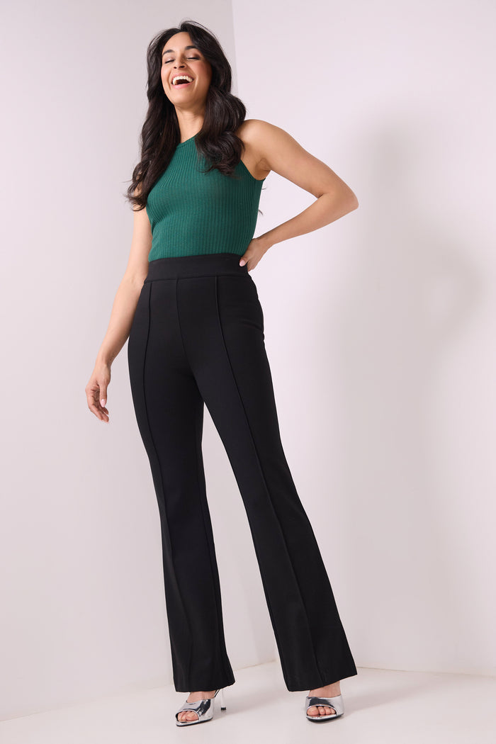 Rekucci Secret Figure High-Waist Flare Pant Black