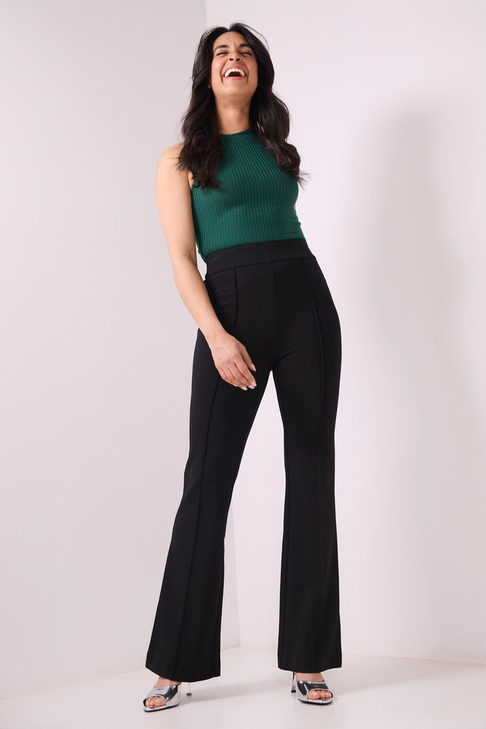 Rekucci Secret Figure High-Waist Flare Pant Black
