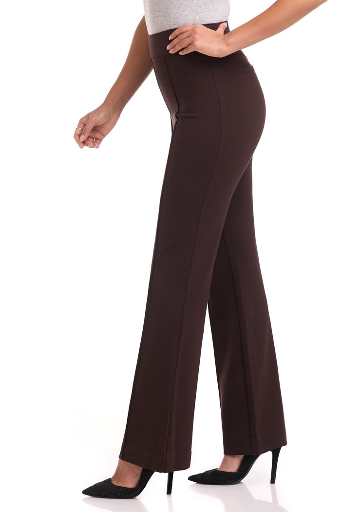 Rekucci Secret Figure High-Waist Flare Pant Brown