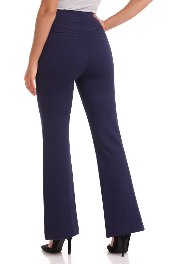 Rekucci Secret Figure High-Waist Flare Pant Navy