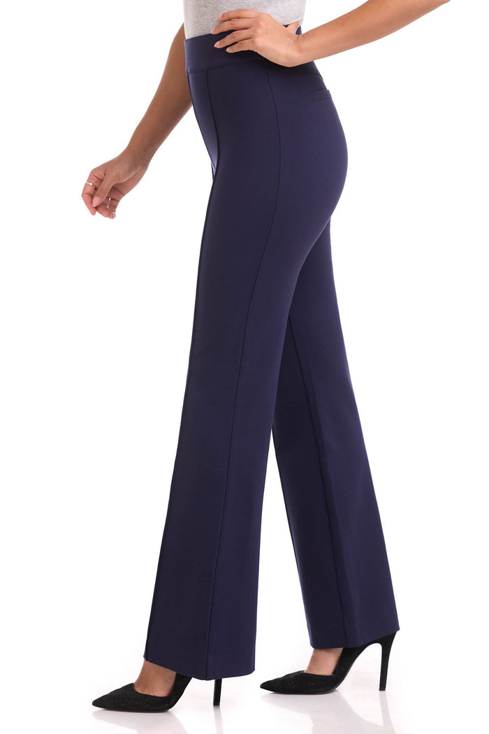 Rekucci Secret Figure High-Waist Flare Pant Navy