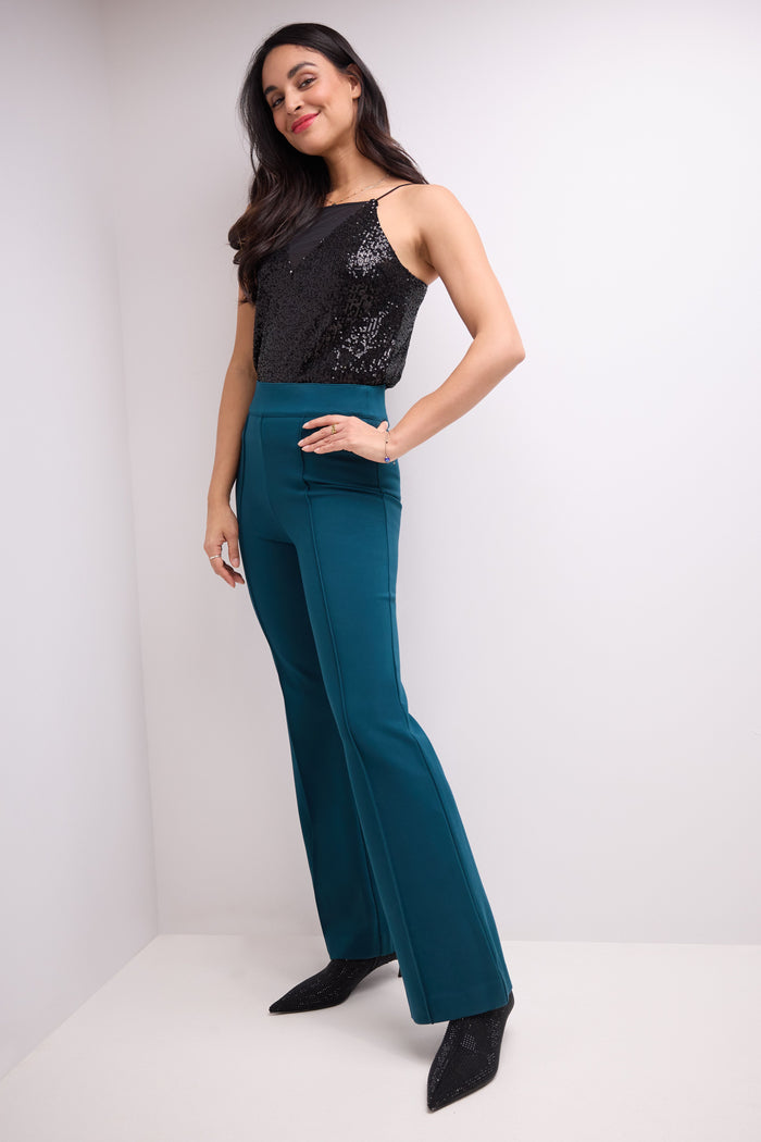 rekucci Secret Figure High-Waist Flare Pant teal