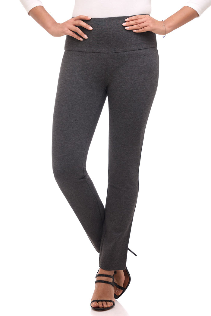 rekucci Rekucci Secret Figure Slim Leg Pant with Wide Waist dark-charcoal