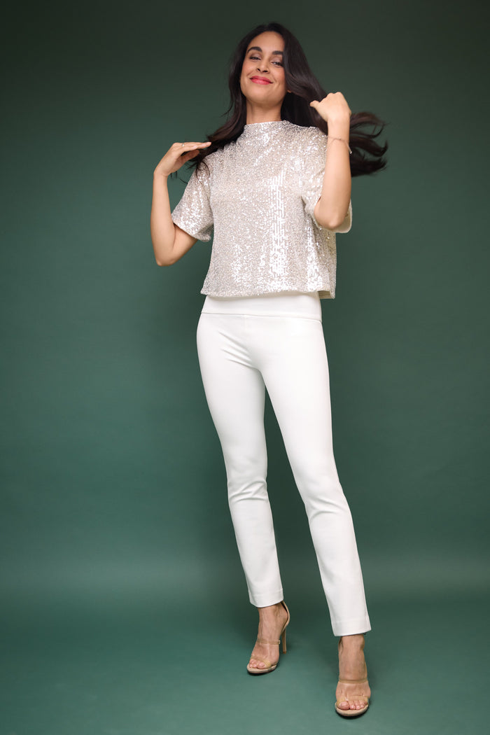 Rekucci Rekucci Secret Figure Slim Leg Pant With Wide Waist Off-white