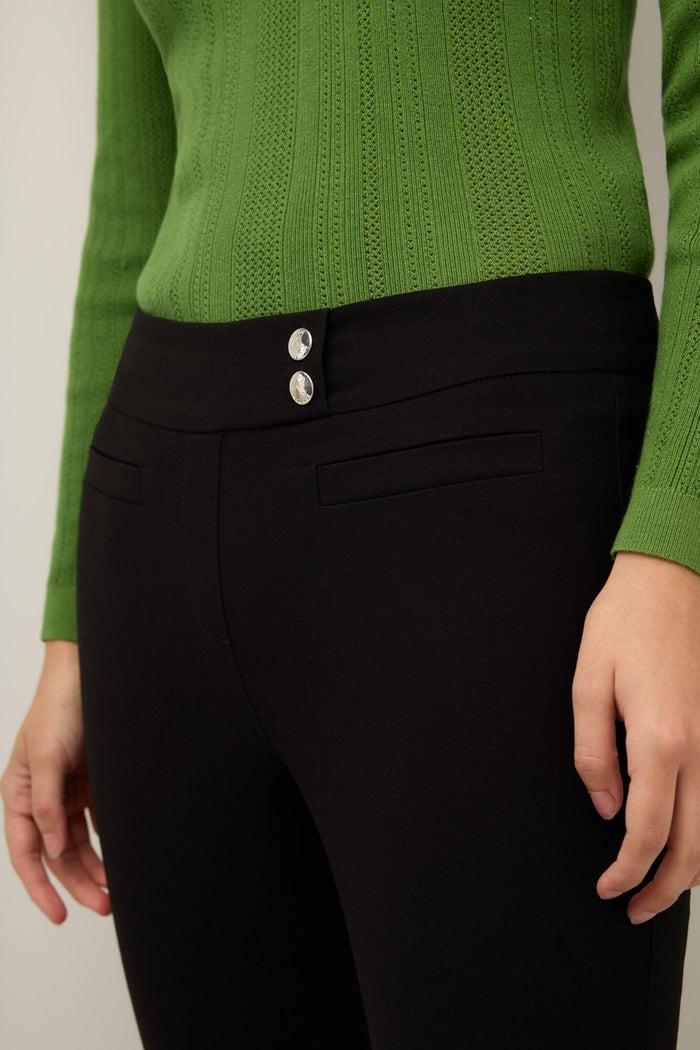 Rekucci Skinny Ankle Pants With Snaps Black