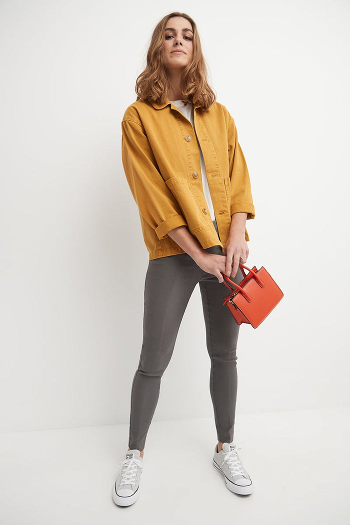 Rekucci Skinny Ankle Pants With Snaps Graphite