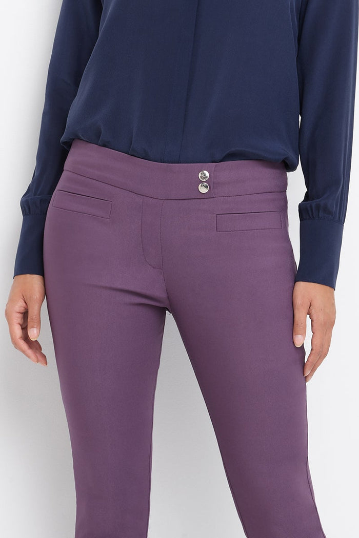 Rekucci Skinny Ankle Pants With Snaps Mauve