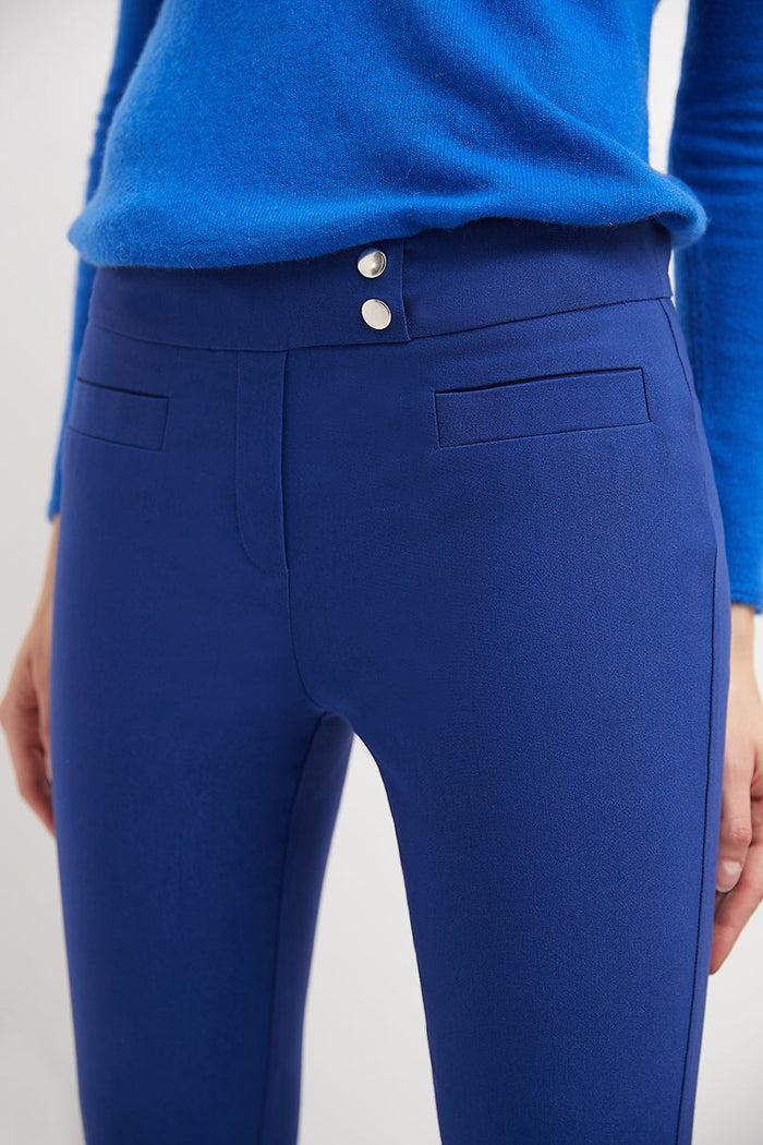 Rekucci Skinny Ankle Pants With Snaps Sapphire