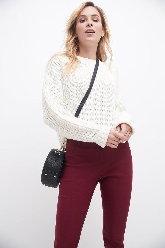 rekucci Slimming classic pants burgundy