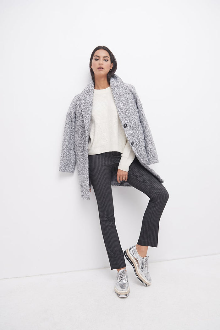 Rekucci Slimming Classic Pants Charcoal-pinstripe