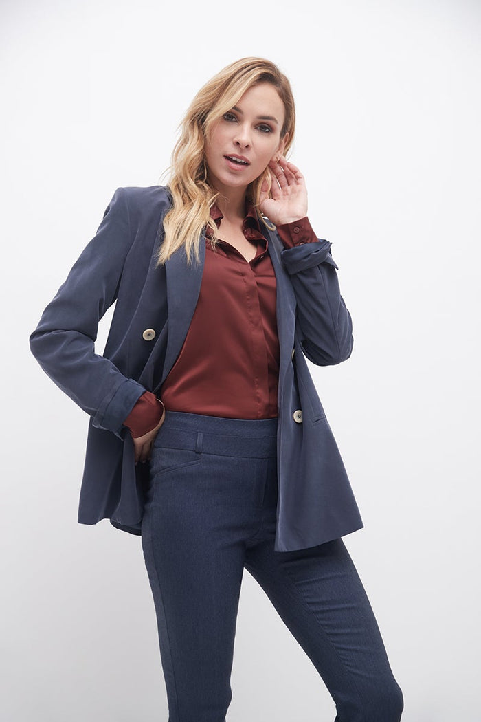 rekucci Slimming classic pants indigo