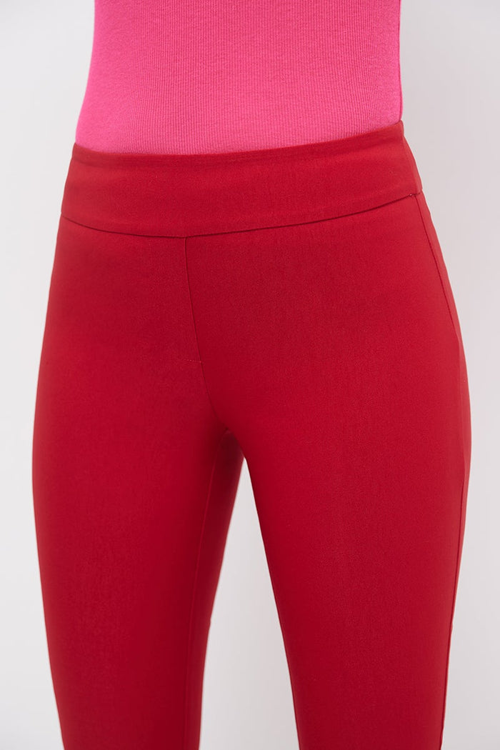 Rekucci Straight Leg Pants With Tummy Control Red