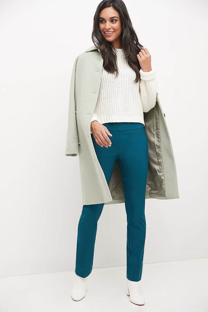 Rekucci Straight Leg Pants With Tummy Control Teal