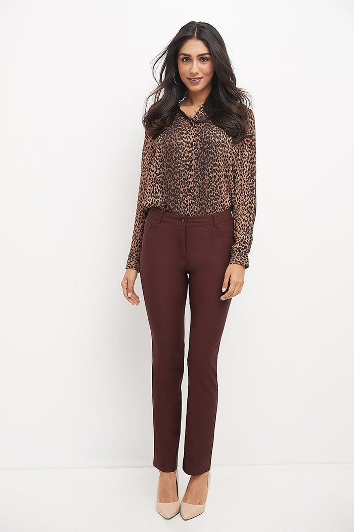 Rekucci Stretch 5 Pocket Straight Leg Pants Brick