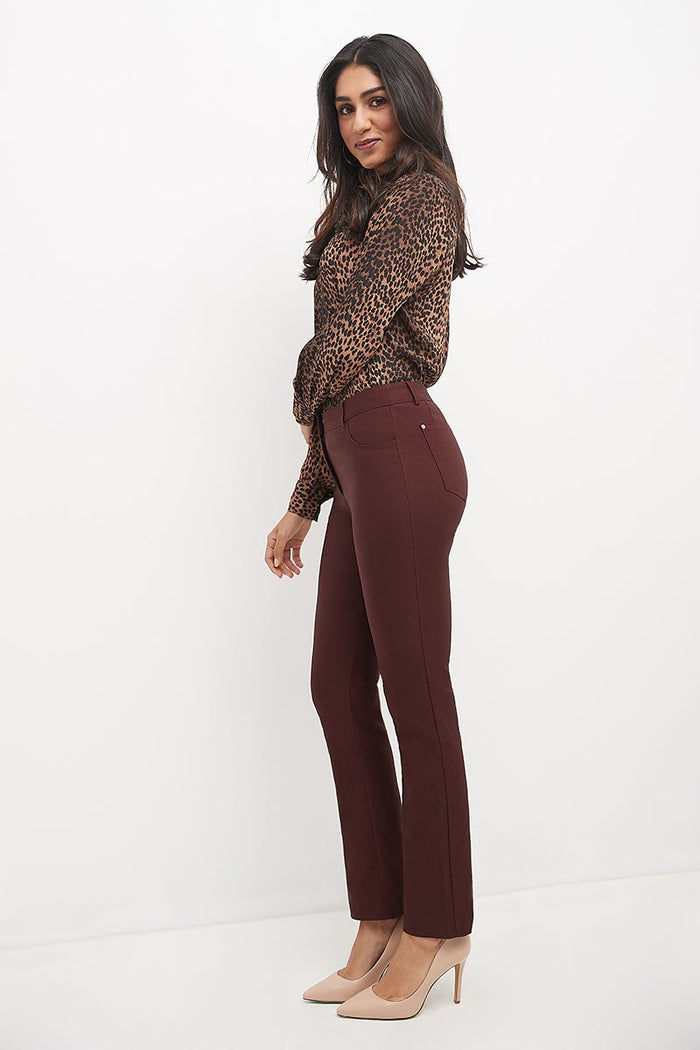 Rekucci Stretch 5 Pocket Straight Leg Pants Brick