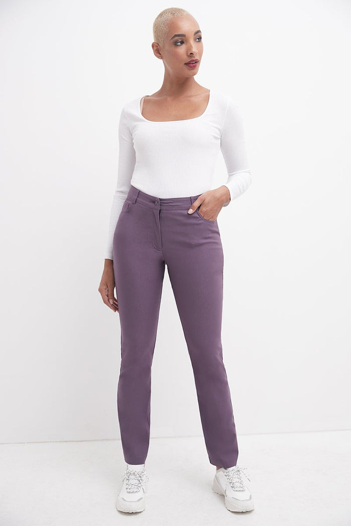 Rekucci Stretch 5 Pocket Straight Leg Pants Mauve