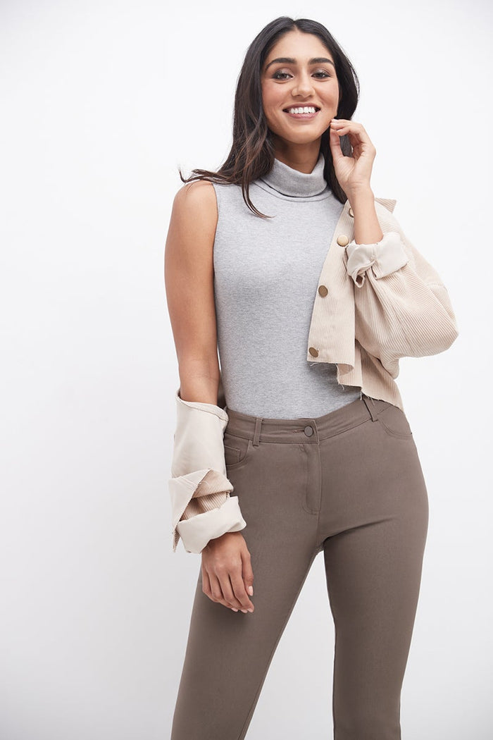 Rekucci Stretch 5 Pocket Straight Leg Pants Mocha