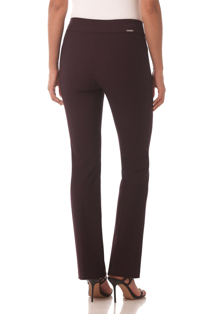 Rekucci Rekucci Women's Ease Into Comfort 4 Season Knit Bootcut Pant W/ Tummy Control Eggplant