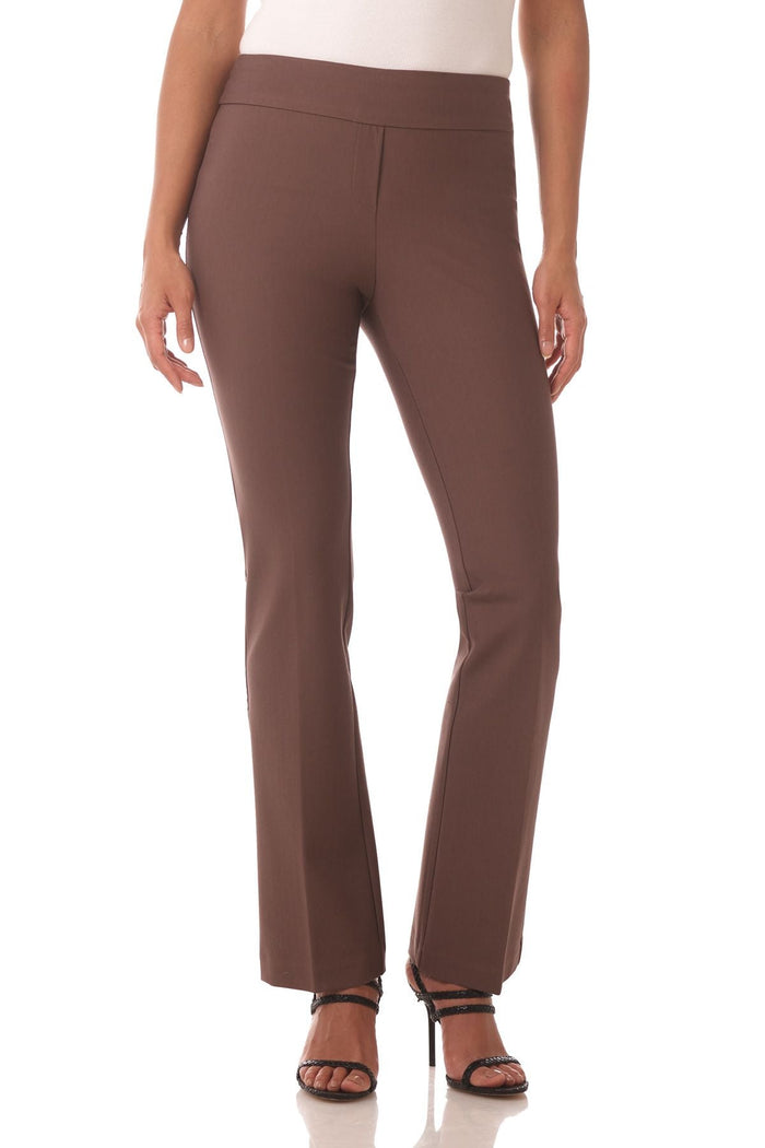 Rekucci Rekucci Women's Ease Into Comfort 4 Season Knit Bootcut Pant W/ Tummy Control Cocoa