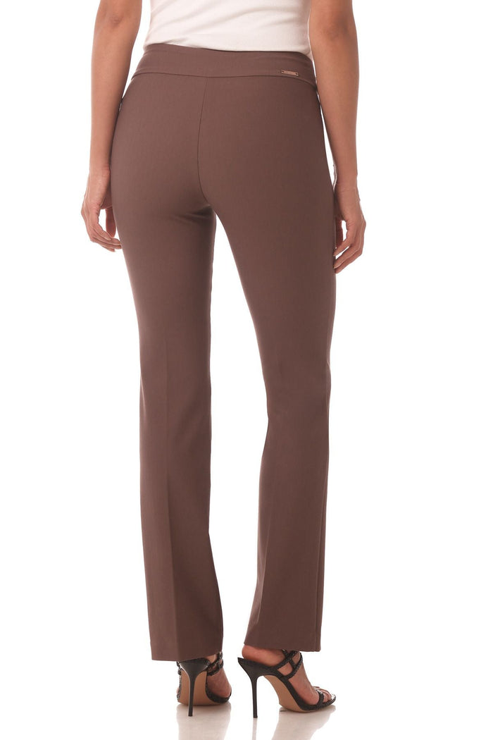 Rekucci Rekucci Women's Ease Into Comfort 4 Season Knit Bootcut Pant W/ Tummy Control Cocoa