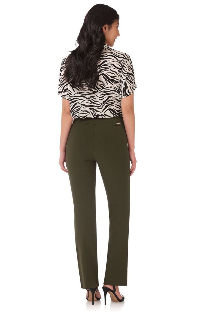 Rekucci Rekucci Women's Ease Into Comfort 4 Season Knit Bootcut Pant W/ Tummy Control Olive