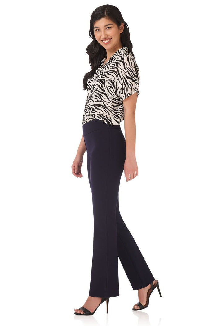 Rekucci Rekucci Women's Ease Into Comfort 4 Season Knit Bootcut Pant W/ Tummy Control Navy