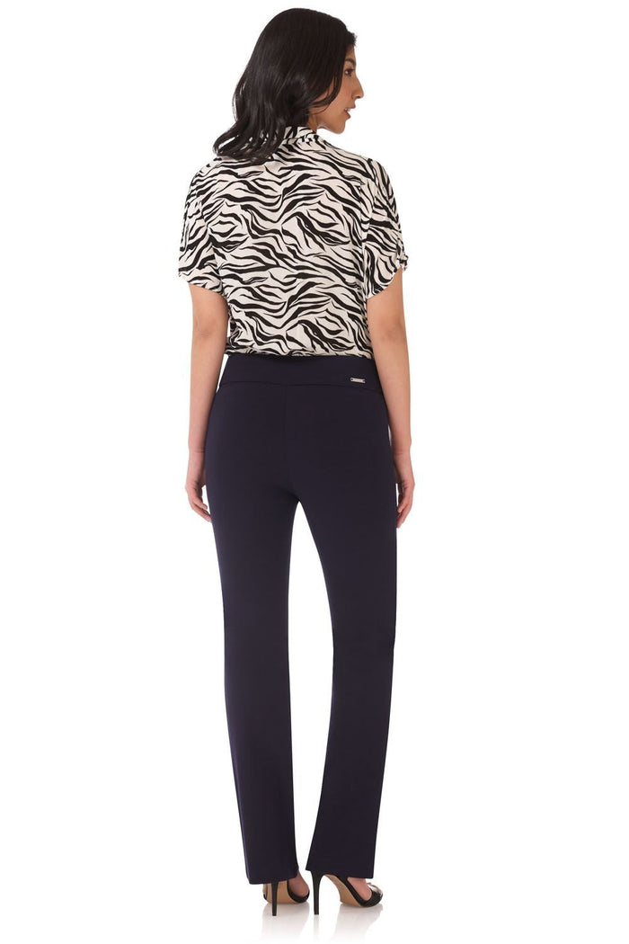 Rekucci Rekucci Women's Ease Into Comfort 4 Season Knit Bootcut Pant W/ Tummy Control Navy