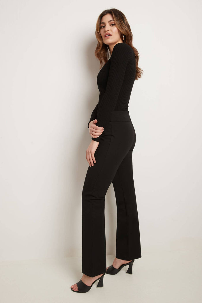 Rekucci Rekucci Women's Ease Into Comfort 4 Season Knit Bootcut Pant W/ Tummy Control Black