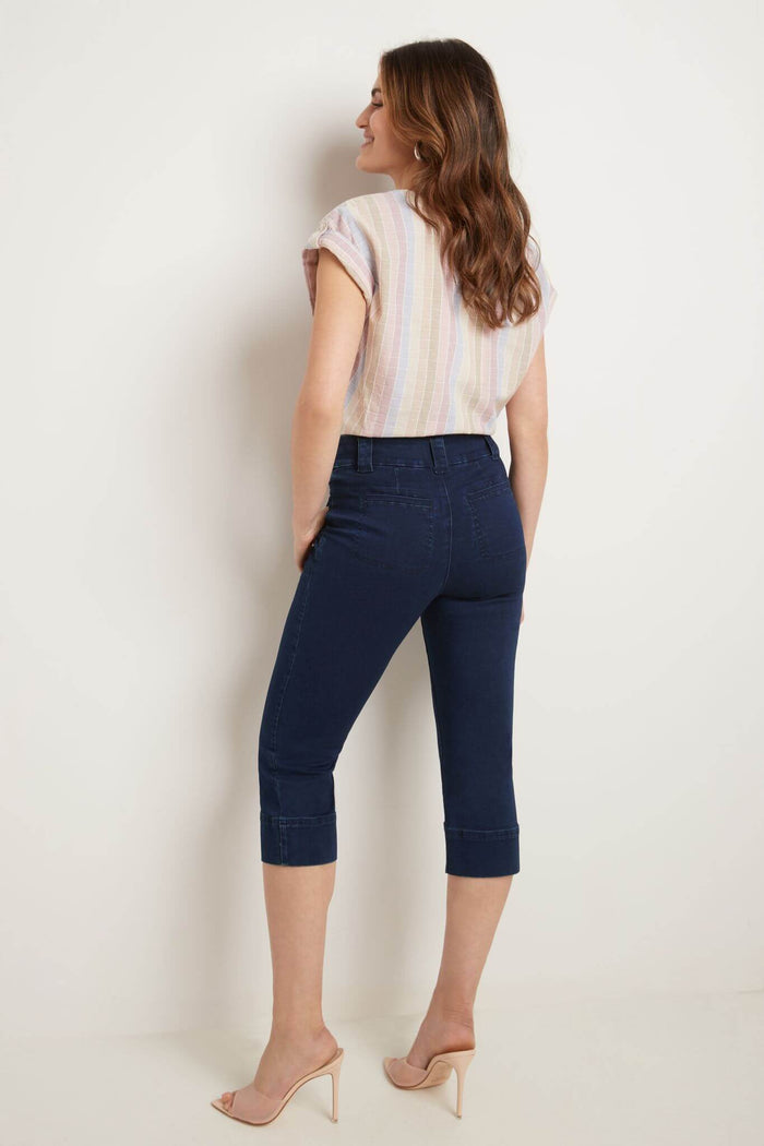 Rekucci Rekucci Women's Easy Fit Jean Capri Ink-rinse