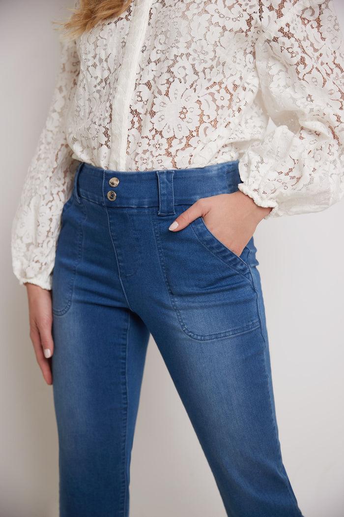 Rekucci Rekucci Women's Easy Fit Jean Capri Malibu-sandblast