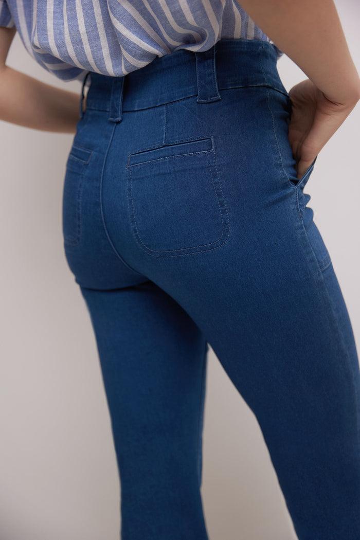 Rekucci Rekucci Women's Easy Fit Jean Capri Malibu-solid