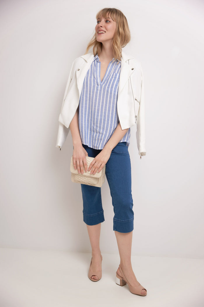 Rekucci Rekucci Women's Easy Fit Jean Capri Malibu-solid