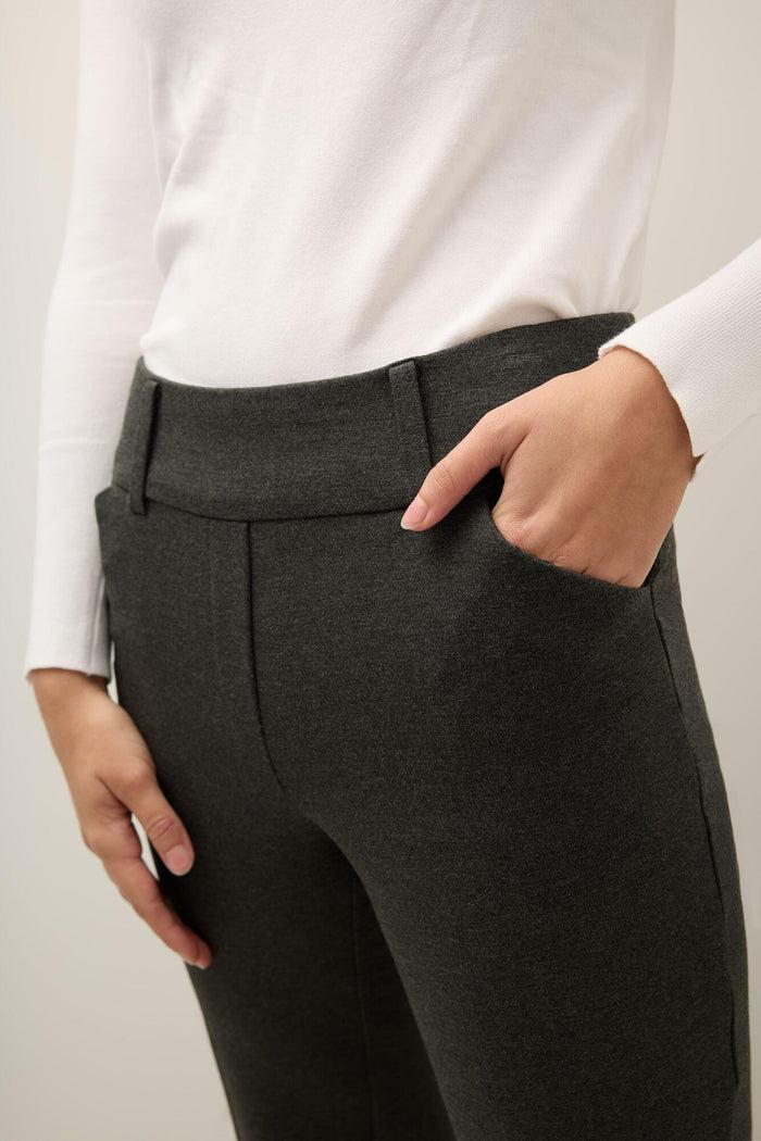 Rekucci Rekucci Women's Secret Figure Pull-On Knit Wide Leg Pant Dark-charcoal