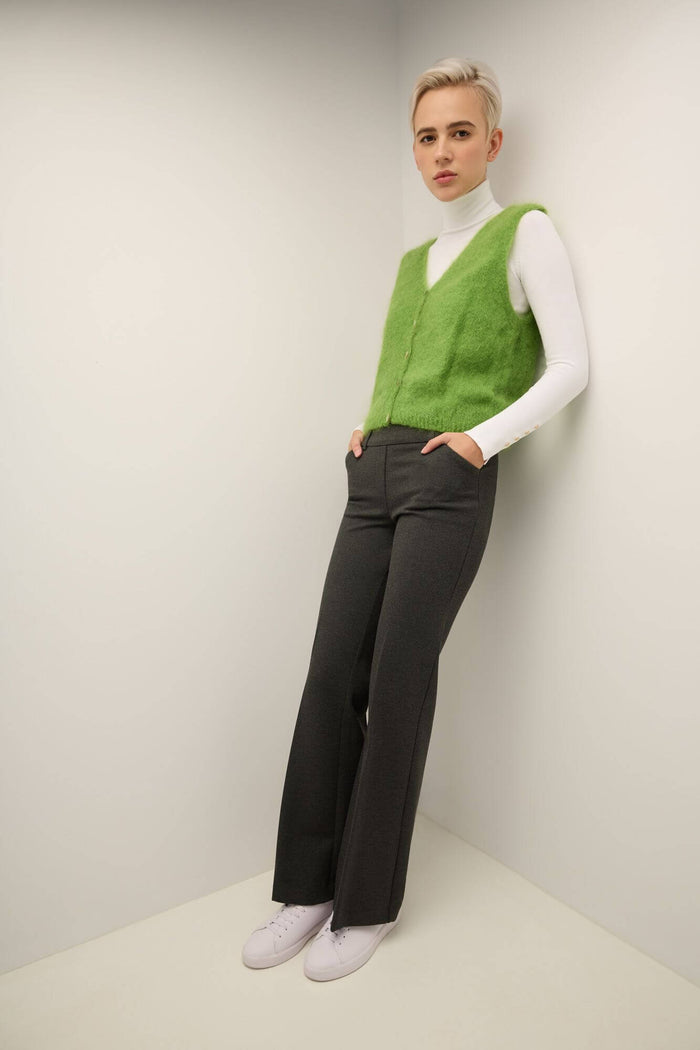 Rekucci Rekucci Women's Secret Figure Pull-On Knit Wide Leg Pant Dark-charcoal