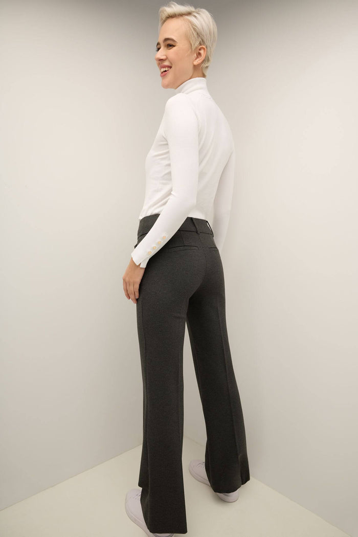 Rekucci Rekucci Women's Secret Figure Pull-On Knit Wide Leg Pant Dark-charcoal