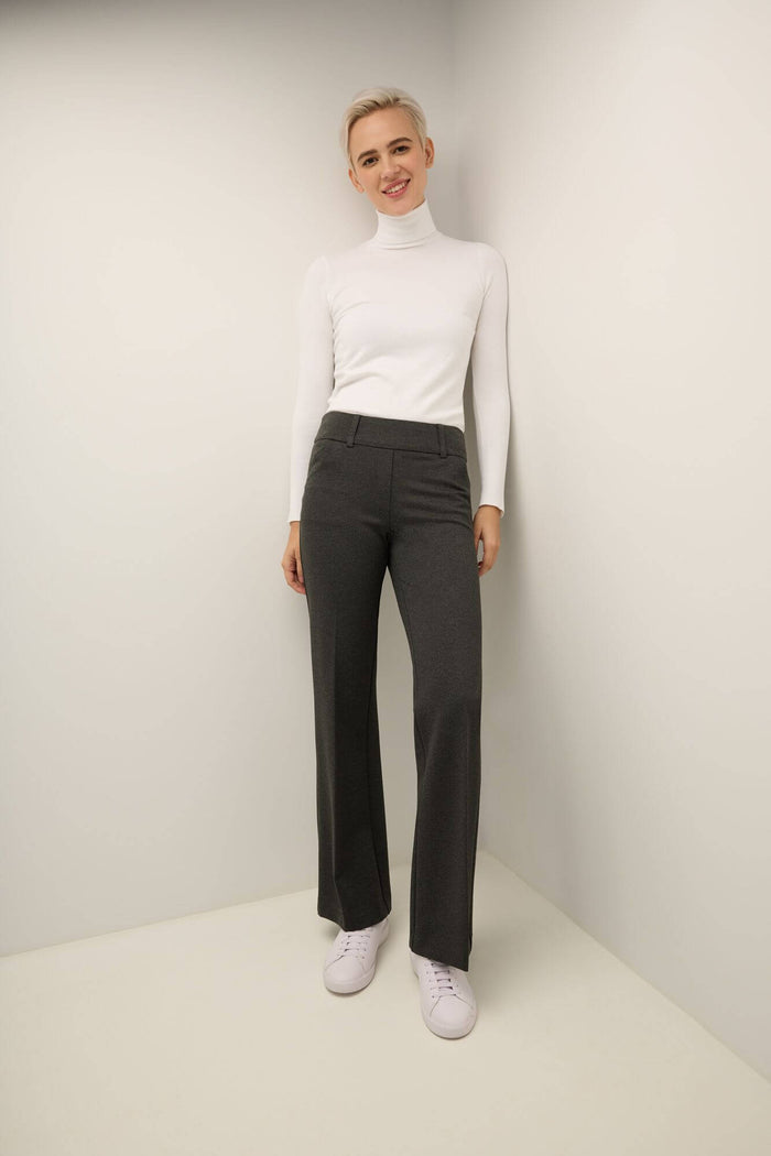 rekucci Rekucci Women's Secret Figure Pull-On Knit Wide Leg Pant dark-charcoal